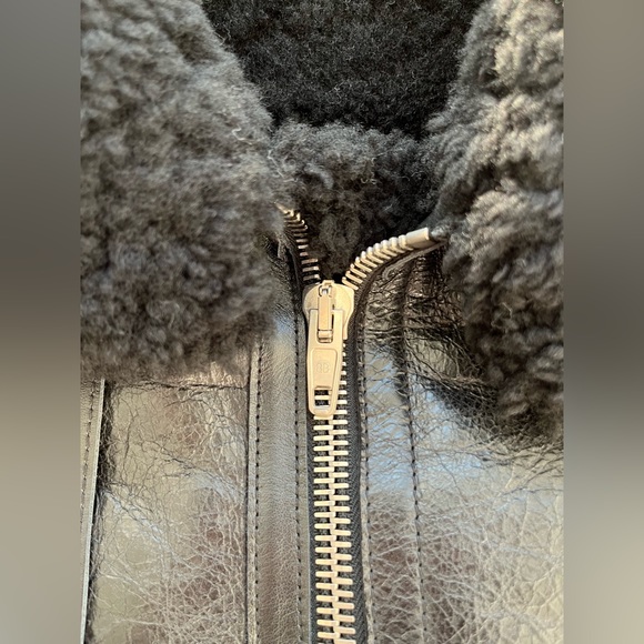 Balenciaga Bombardier Shearling Aviator Jacket in Black - Picture 10 of 16